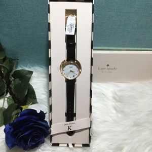💎Kate Spade “K” black leather watch NWT